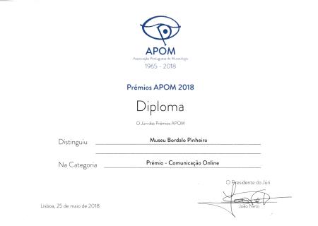 Prmio APOM 2018 - Prmio "Comunicao On-line" - Noticias do Museu Bordalo Pinheiro (newsletter mensal de janeiro 2017 a janeiro 2018)