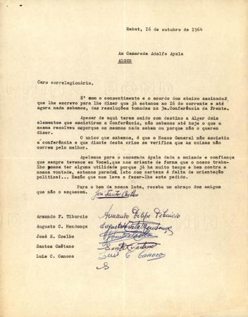 [Carta remetida por Jos� Santos Coelho a Adolfo Ayala]