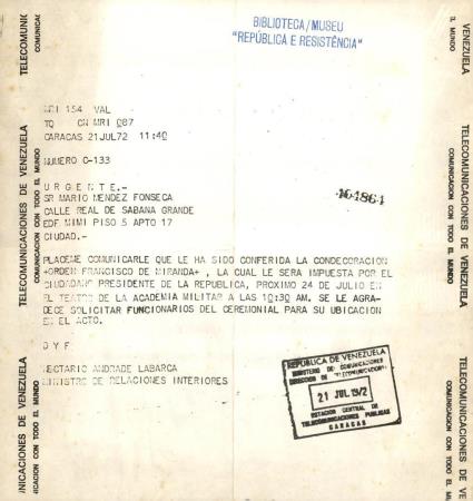 [Carta remetida por Andrade Labarca a Mario Mendez Fonseca]