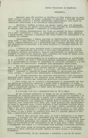 [Carta dirigida ao Presidente da Rep�blica]
