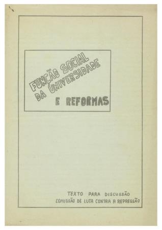 "Fun��o Social da Universidade e Reformas":Ttexto para Discuss�o
