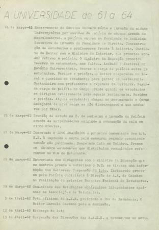 <b>A Universidade de 61 a 64</b>
