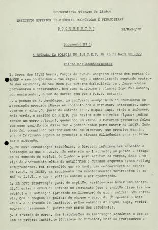 Universidade T�cnica de Lisboa, Instituto Superior de Ci�ncias Econ�micas e Financeiras: documentos