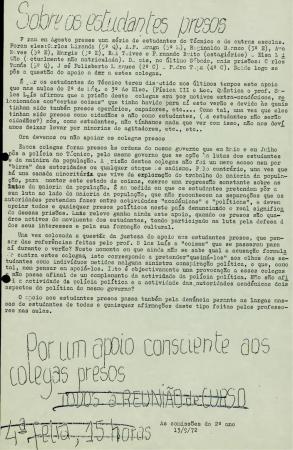Sobre os estudantes presos