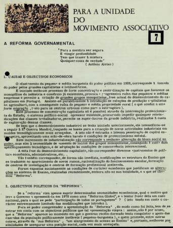 Para a Unidade do Movimento Associativo, 7