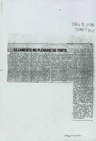 "Julgamento no Plen�rio do Porto"