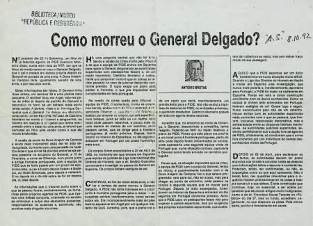 "Como morreu o General Delgado?", por Ant�nio Brotas