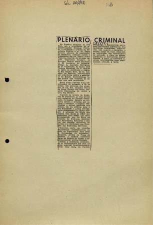 <b>"Plen�rio Criminal"</b>