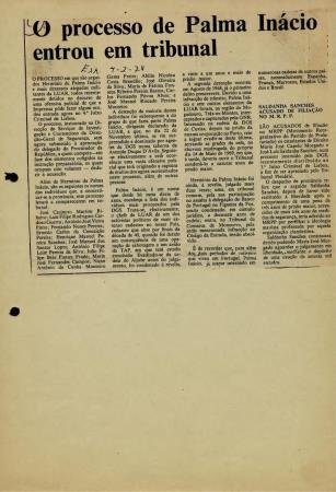 <b>"O processo de Palma In�cio[...]</b>