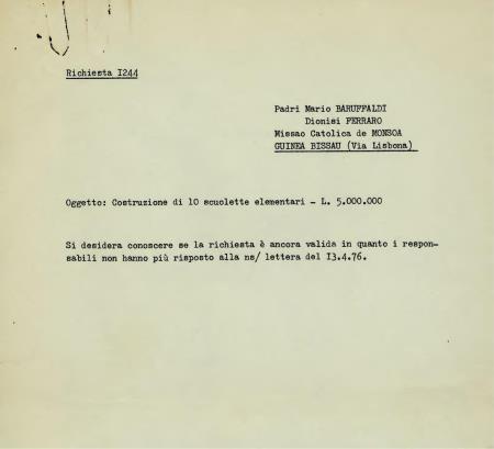 [Documentos relativos � Miss�o Cat�lica de Monsoa e de Suzana na Guin�-Bissau]