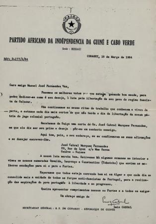 [Carta remetida por Luiz Cabral a Manuel Jos� Fernandes Vaz]