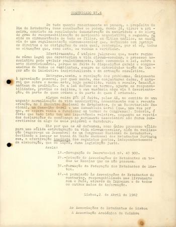 <b>Comunicado N� 6</b>