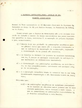 A Imprensa Estudantil, Pedra Angular do Movimento Associativo