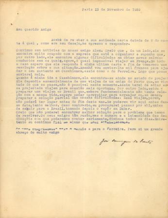 [Carta dirigida ao Coronel Francisco de Oliveira Pio, Casablanca]