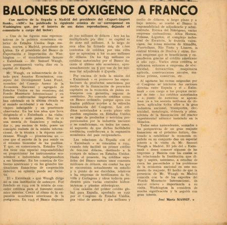 "Balones de Oxigenio a Franco"