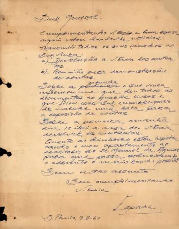 [Carta dirigida a Humberto Delgado (Brasil)]