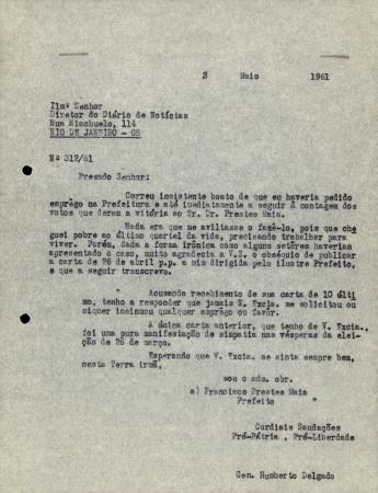 [Carta dirigida ao Diretor do jornal "O Estado de S�o Paulo" (S�o Paulo)]