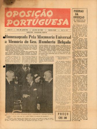 "Homenageada pela Ma�onaria Universal a Mem�ria do Gen. Humberto Delgado"