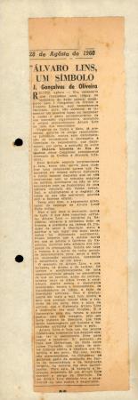 "�lvaro Lins, Um S�mbolo"