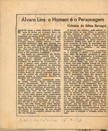 "�lvaro Lins: o Homem � o Personagem"