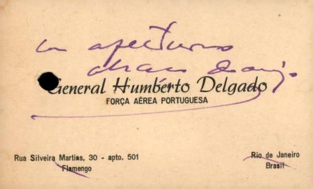 [Cart�o do General Humberto Delgado]