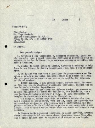 <b>N� 395/61 [Carta dirigida a[...]</b>