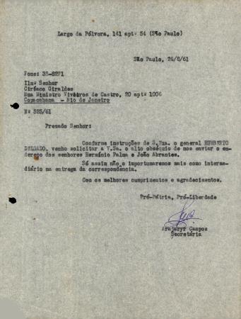 <b>N� 525/61. [Carta dirigida [...]</b>