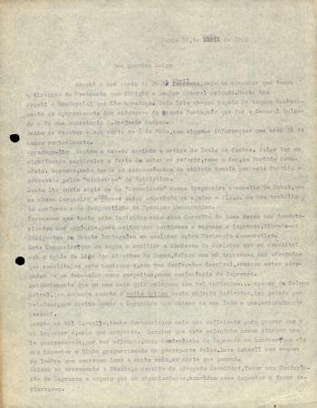 [Carta dirigida a Francisco de Oliveira Pio (Rio de Janeiro)]