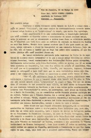 [Carta dirigida a Mario Mendez Fonseca (Caracas)]