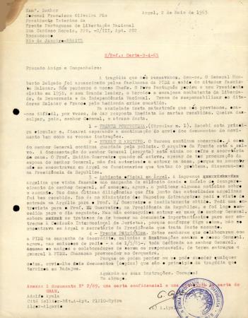 [Carta dirigida ao Coronel Francisco Oliveira Pio (Rio de Janeiro)]