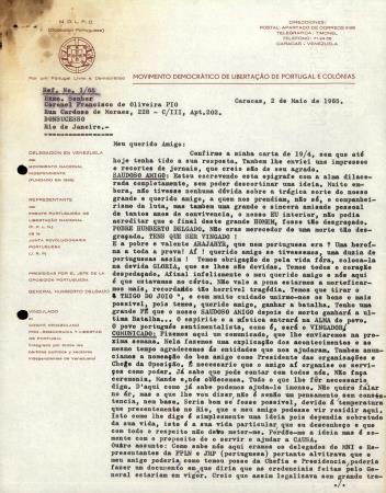 [Carta dirigida ao Coronel Francisco de Oliveira Pio (Rio de Janeiro)]