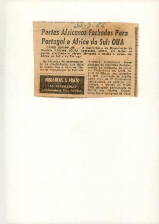 ?Portos Africanos Fechados Para Portugal e �frica do Sul: OUA"