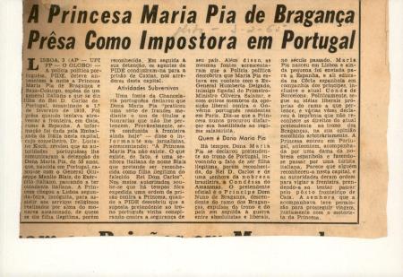 "A Princesa Maria Pia de Bragan�a Pr�sa Como Impostora em Portugal"