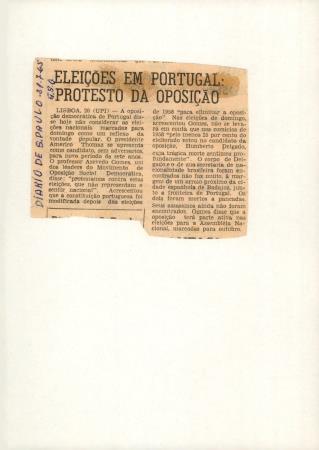 "Elei��es em Portugal: Protesto da Oposi��o"