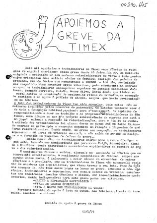 Apoiemos a Greve da Timex