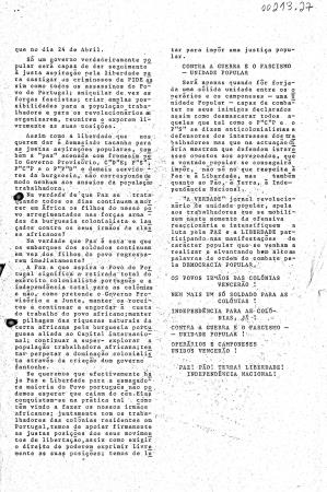 "Contra a Guerra e o Fascismo - Unidade Popular"