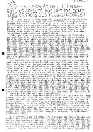 <b>Declara��o da LCI sobre os [...]</b>