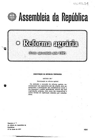 Reforma Agr�ria (Texto apresentado pela UDP)