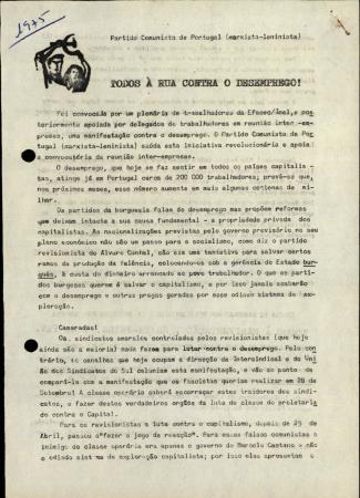 Todos � Rua contra o Desemprego!