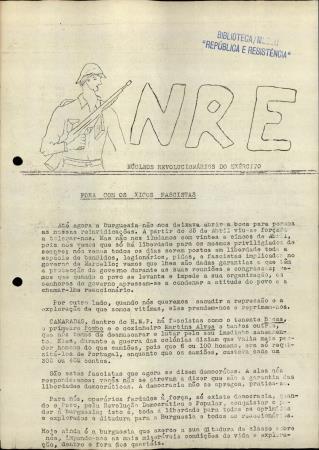 NRE - N�cleos Revolucion�rios do Ex�rcito. Fora com os Xicos Fascistas