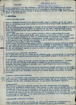 [Documentos do Comit� Central]