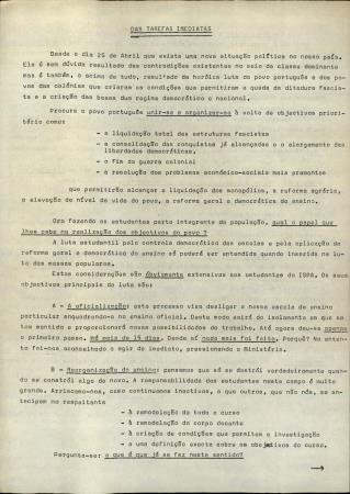 <b>Das Tarefas Imediatas</b>