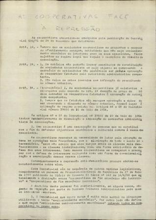 <b>As Cooperativas Face � Repr[...]</b>