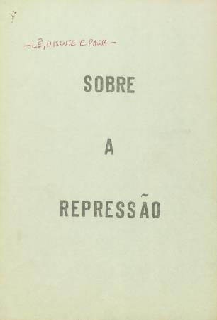 <b>"Sobre a Repress�o"</b>