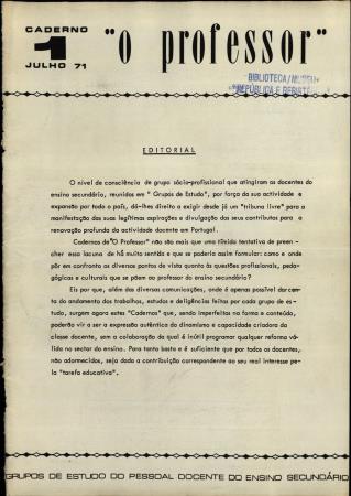 Caderno 1 "O Professor"