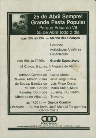 <b>25 de Abril Sempre! Grande [...]</b>