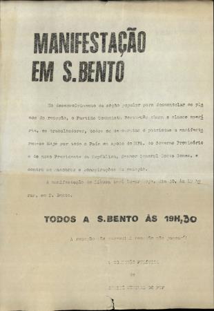 Manifesta��o em S. Bento