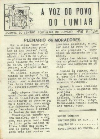 A Voz do Povo do Lumiar - Jornal do Centro Popular do Lumiar, N.� 5