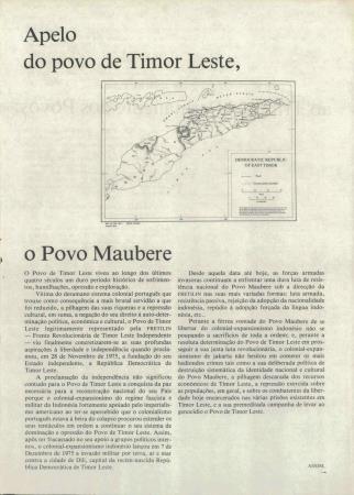"Apelo do povo de Timor Leste, o Povo Maubere"