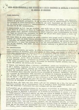 Carta Aberta Endere�ada a suas Excel�ncias o Senhor Presidente da Rep�blica e Presidente do Conselho de Ministros